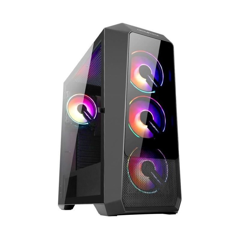 ABKONCORE BOITIER PC H300G Sync - Moyen Tour - rétro éclairage RGB - Noir - Verre trempé - Format ATX (ABKO-H-300G-SYNC)