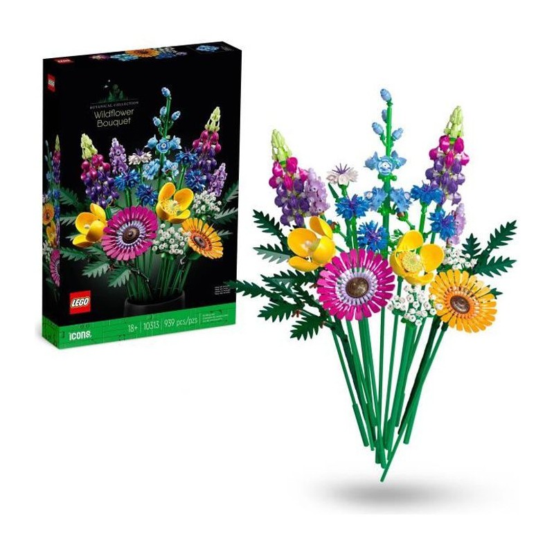 LEGO Icons 10313 Bouquet de Fleurs Sauvages, Plantes Artificielles avec Coquelicots, pour Adultes