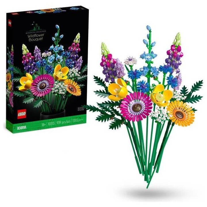LEGO Icons 10313 Bouquet de Fleurs Sauvages, Plantes Artificielles ave