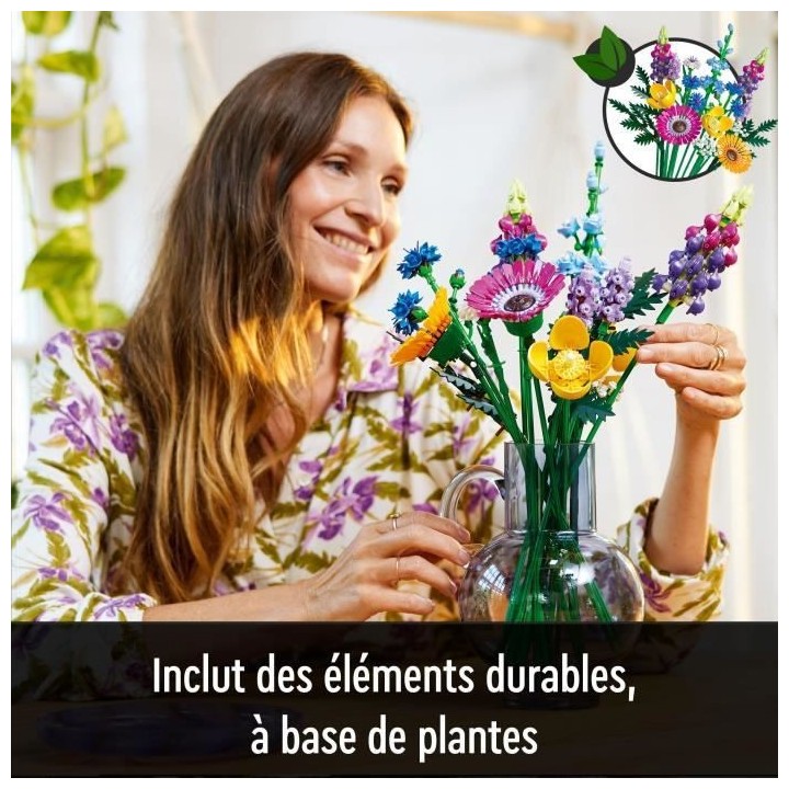 LEGO Icons 10313 Bouquet de Fleurs Sauvages, Plantes Artificielles ave