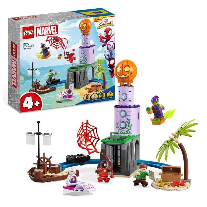 LEGO Marvel 10790 L'Équipe Spidey au Phare du Bouffon Vert, Jouet Enf