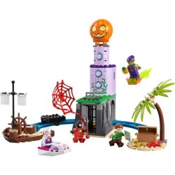 LEGO Marvel 10790 L'Équipe Spidey au Phare du Bouffon Vert, Jouet Enfants 4 Ans avec Bateau Pirate