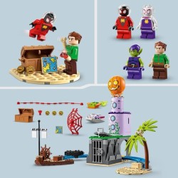 LEGO Marvel 10790 L'Équipe Spidey au Phare du Bouffon Vert, Jouet Enfants 4 Ans avec Bateau Pirate