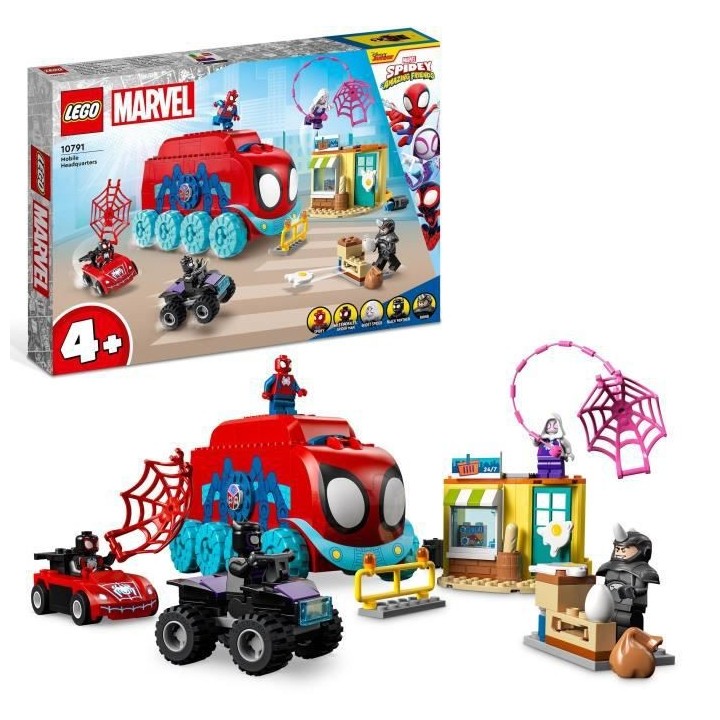 LEGO Marvel 10791 Le QG Mobile de l'Équipe Spidey, Jouet Enfants avec
