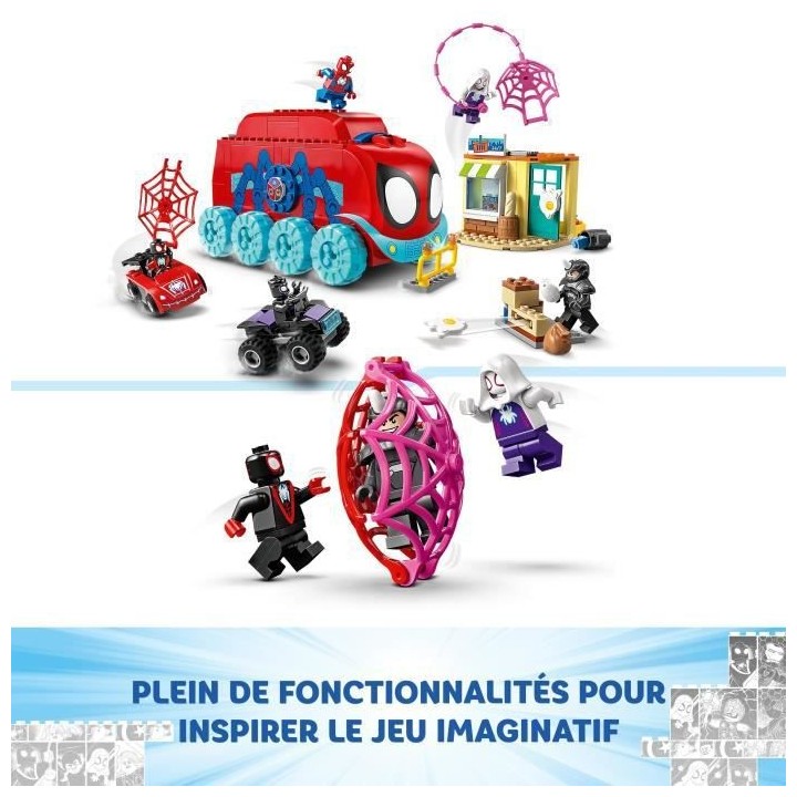 LEGO Marvel 10791 Le QG Mobile de l'Équipe Spidey, Jouet Enfants avec