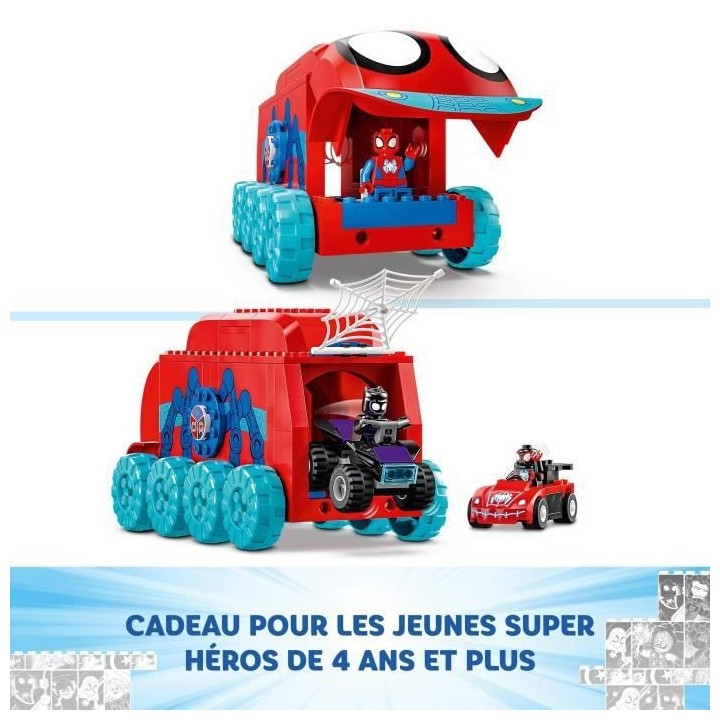 LEGO Marvel 10791 Le QG Mobile de l'Équipe Spidey, Jouet Enfants avec