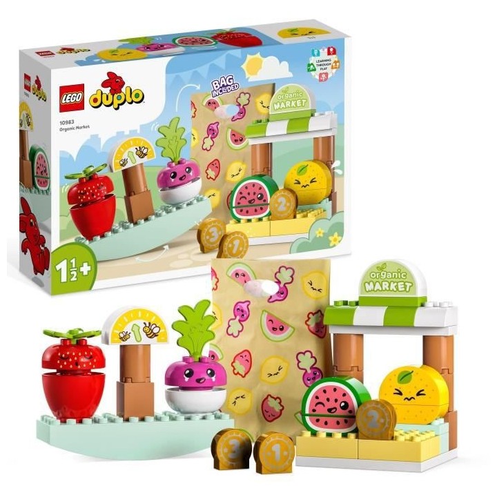 LEGO DUPLO My First 10983 Le Marché Bio, Jouets Éducatifs a Empiler,