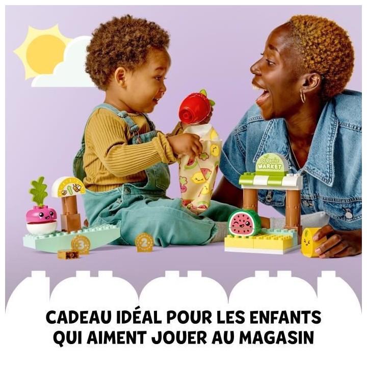 LEGO DUPLO My First 10983 Le Marché Bio, Jouets Éducatifs a Empiler,