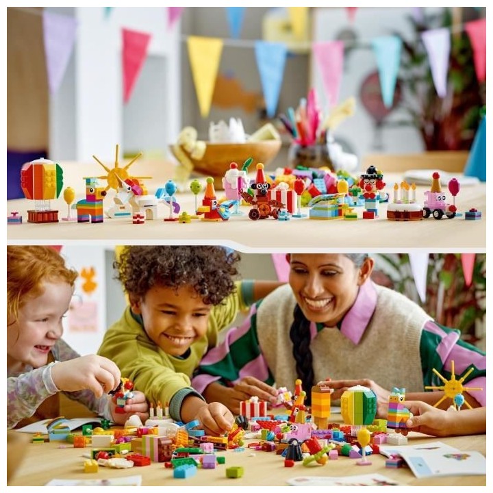 LEGO Classic 11029 Boîte de Fete Créative, avec 12 Mini Jouets en Br