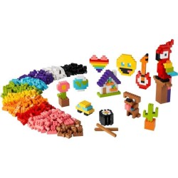 LEGO Classic 11030 Briques a Foison, Jouet Briques avec Perroquet, Fleur et Emoji, Cadeau