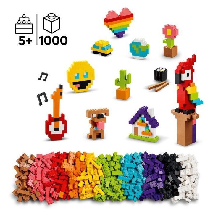 LEGO Classic 11030 Briques a Foison, Jouet Briques avec Perroquet, Fle