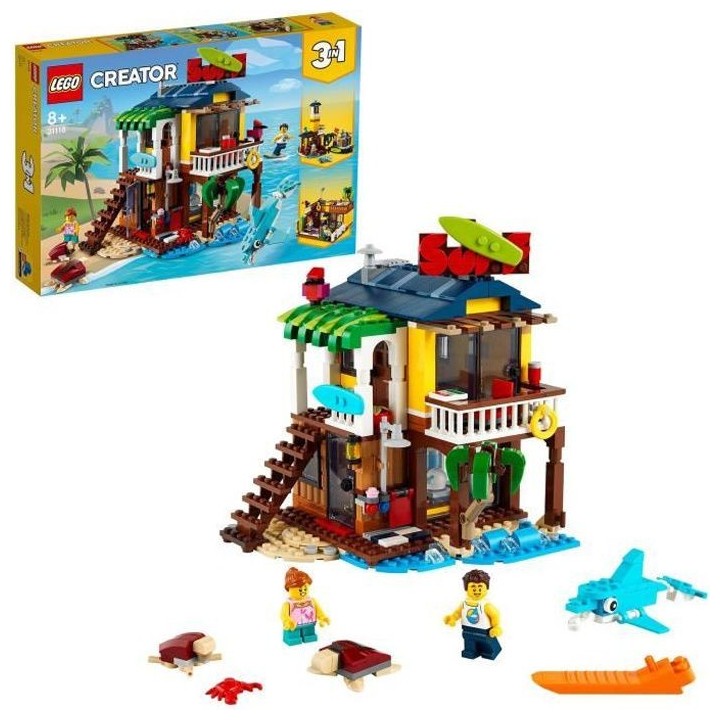 LEGO Creator 3-en-1 31118 La Maison sur la Plage du Surfeur, Jouet, Fi