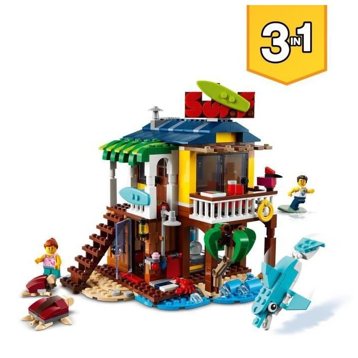 LEGO Creator 3-en-1 31118 La Maison sur la Plage du Surfeur, Jouet, Fi