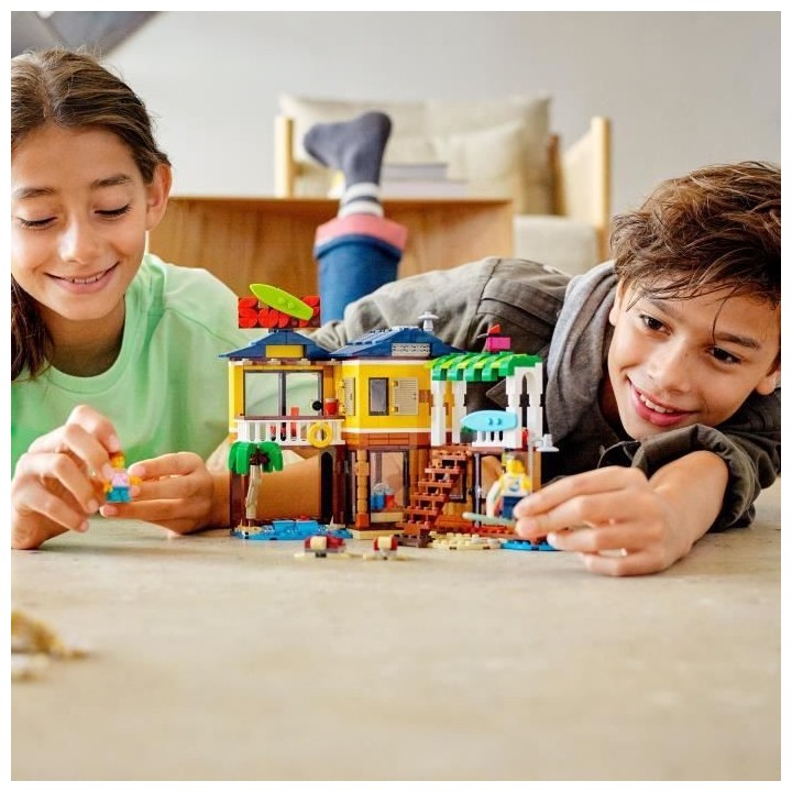 LEGO Creator 3-en-1 31118 La Maison sur la Plage du Surfeur, Jouet, Fi