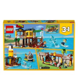 LEGO Creator 3-en-1 31118 La Maison sur la Plage du Surfeur, Jouet, Figurines Animaux Marins