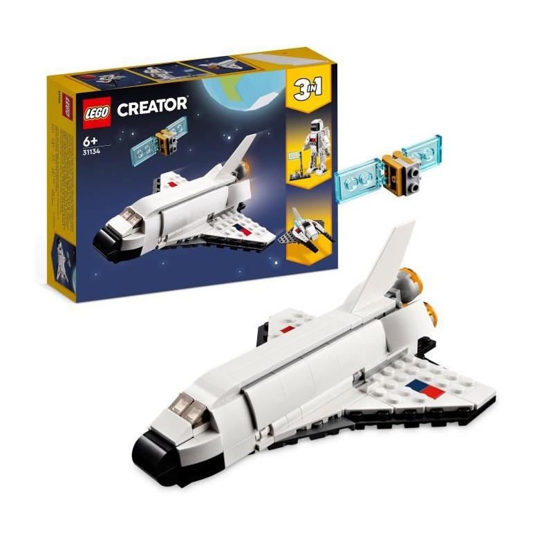 LEGO Creator 3-en-1 31134 La Navette Spatiale, Jouet Figurine Astronaute avec Vaisseau, Enfants 6 Ans