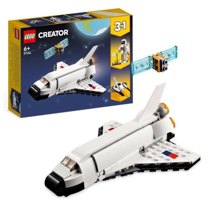 LEGO Creator 3-en-1 31134 La Navette Spatiale, Jouet Figurine Astronau
