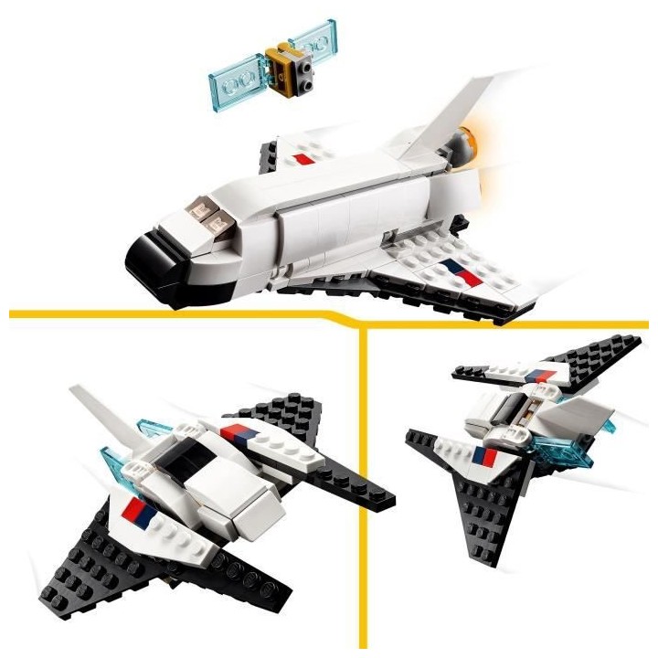 LEGO Creator 3-en-1 31134 La Navette Spatiale, Jouet Figurine Astronau