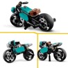 LEGO Creator 3-en-1 31135 La Moto Ancienne, Jouet Voiture Classique et de Rue, avec Dragster