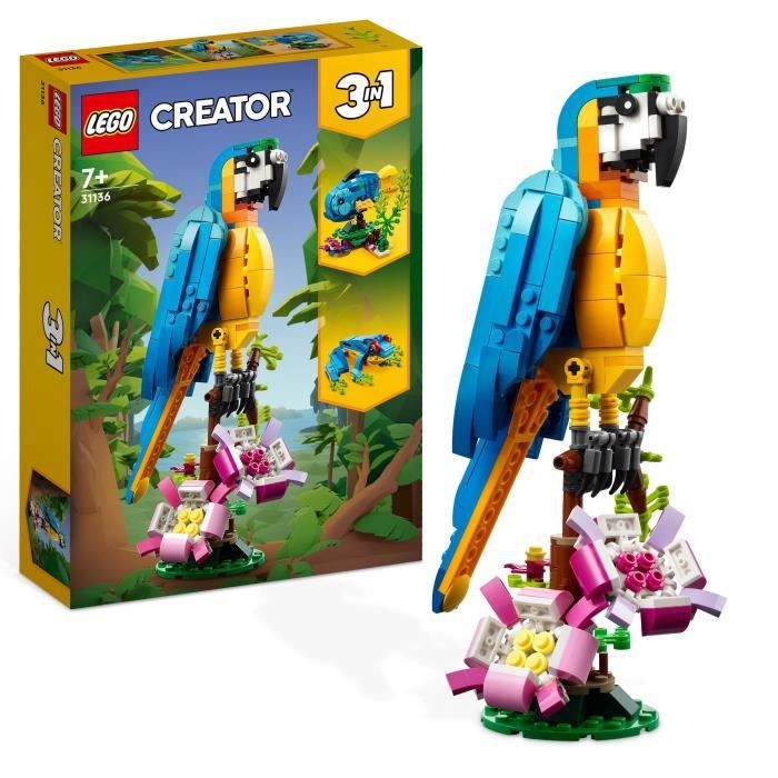 /jeu-d-assemblage-jeu-de-construction-jeu-de-manipulation/47140-lego-creator-3-en-1-31136-le-perroquet-exotique-figurines-animaux-de-la-jungle-avec-grenouille-et-poisson-5702017415895.html