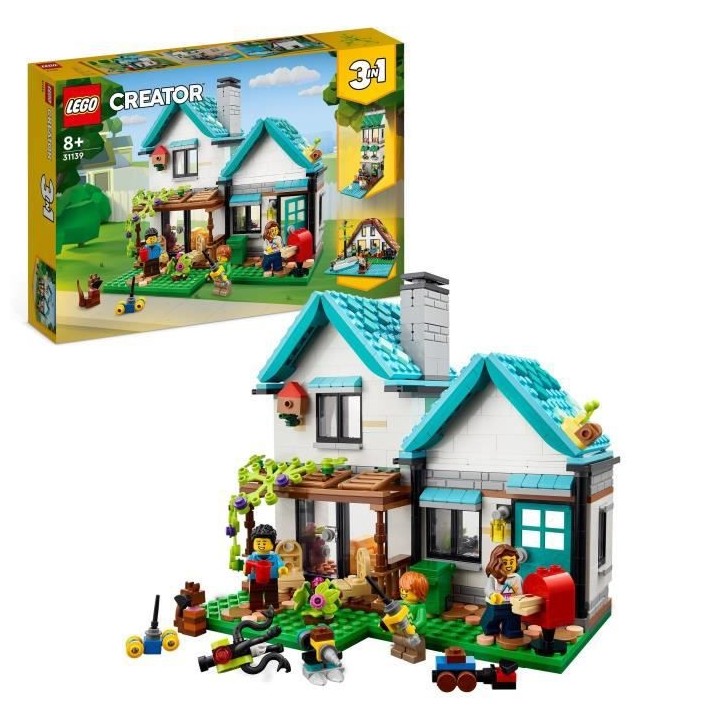 LEGO Creator 3-en-1 31139 La Maison Accueillante, Maquette avec 3 Mais