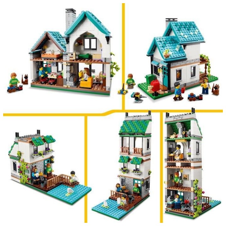 LEGO Creator 3-en-1 31139 La Maison Accueillante, Maquette avec 3 Mais