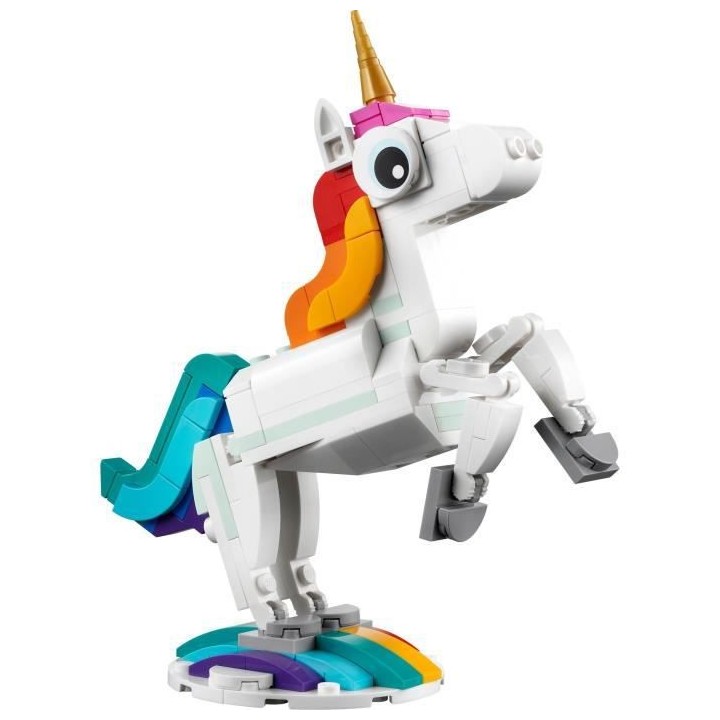 LEGO Creator 3-en-1 31140 La Licorne Magique, Jouet Hippocampe et Paon