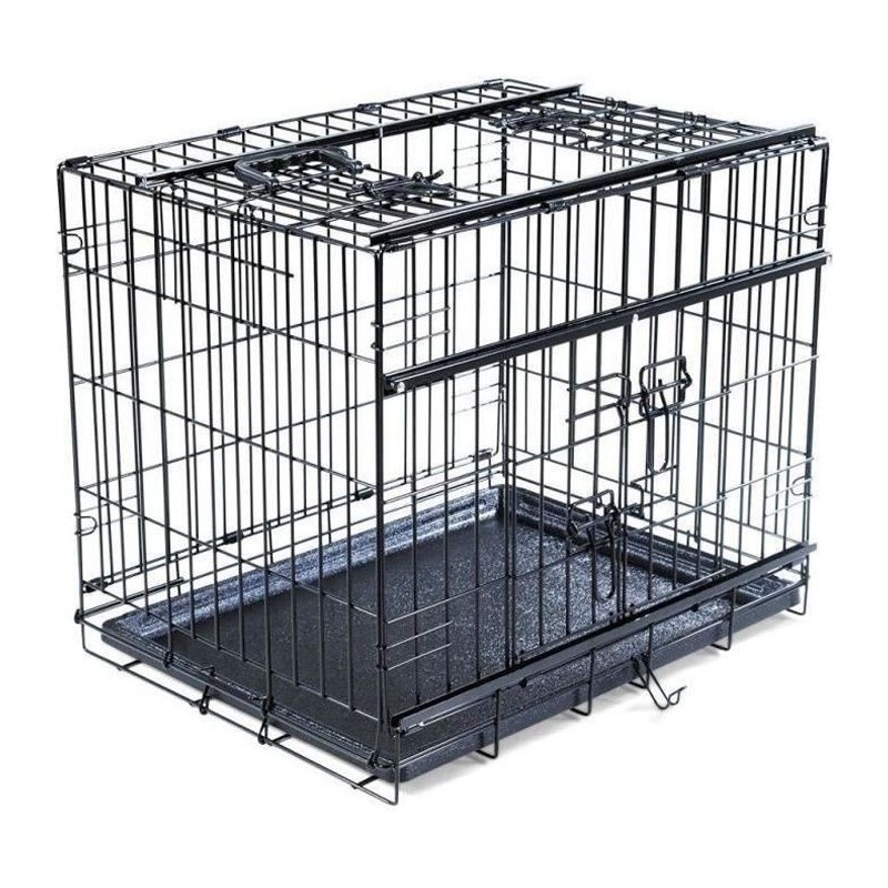 VADIGRAN Cage métallique pliable Premium - 61 x 46 x 53 cm - Noir - Pour chien