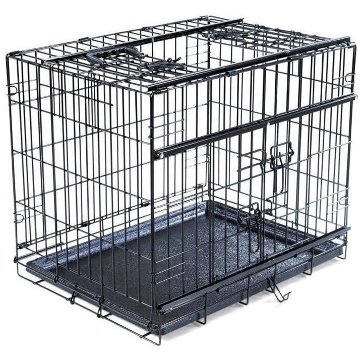 VADIGRAN Cage métallique pliable Premium - 61 x 46 x 53 cm - Noir - P