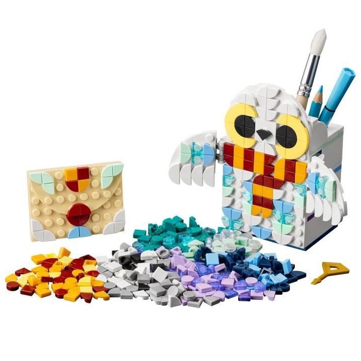 LEGO DOTS 41809 Porte-Crayons Hedwige, Fournitures Harry Potter Hibou,