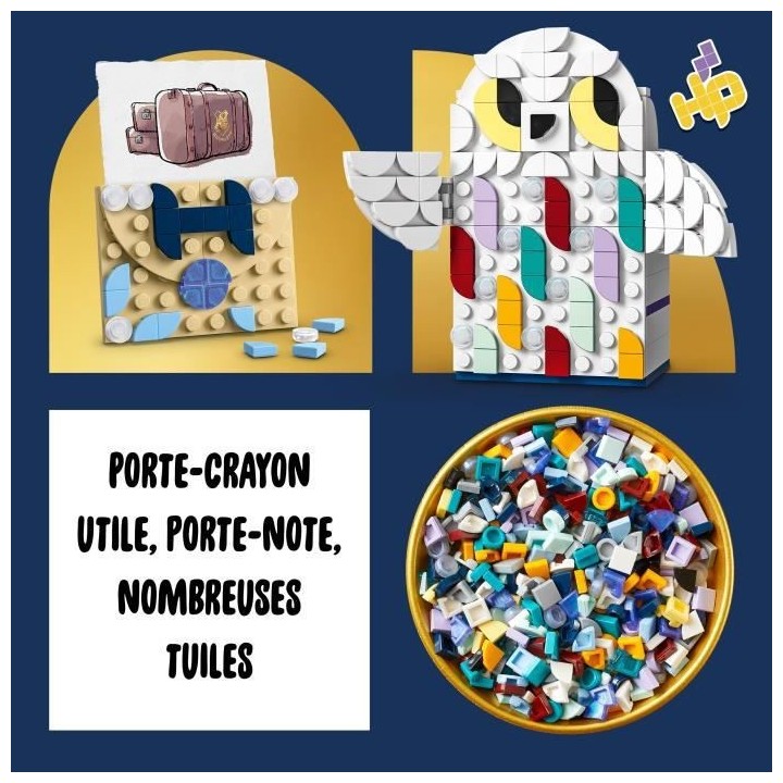 LEGO DOTS 41809 Porte-Crayons Hedwige, Fournitures Harry Potter Hibou,