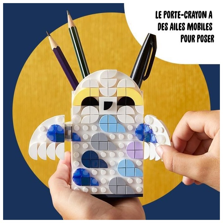 LEGO DOTS 41809 Porte-Crayons Hedwige, Fournitures Harry Potter Hibou,