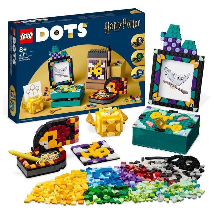 LEGO DOTS 41811 Ensemble de Bureau Poudlard, Fournitures de Rentrée S