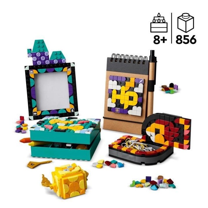 LEGO DOTS 41811 Ensemble de Bureau Poudlard, Fournitures de Rentrée S