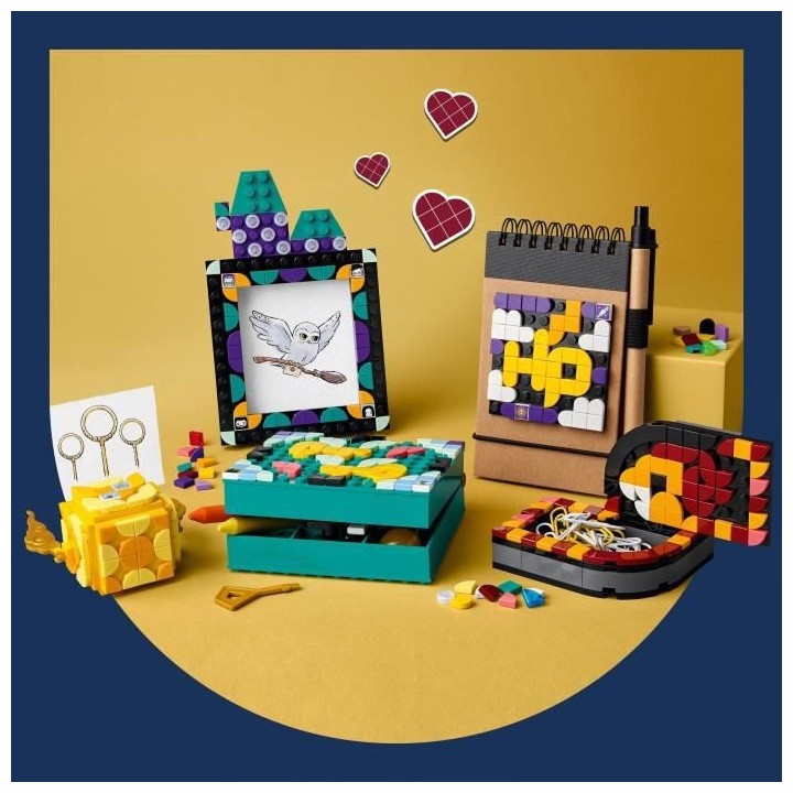 LEGO DOTS 41811 Ensemble de Bureau Poudlard, Fournitures de Rentrée S