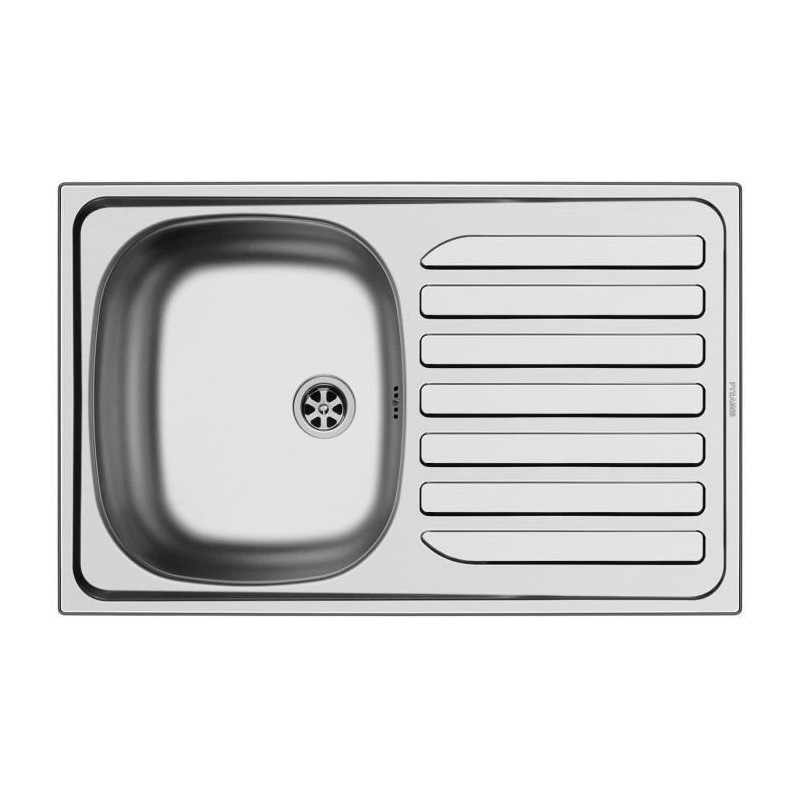 NORD INOX Evier cuisine a encastrer 1 cuve + 1 égouttoir - Inox - 75,5 x 48 x 15 cm