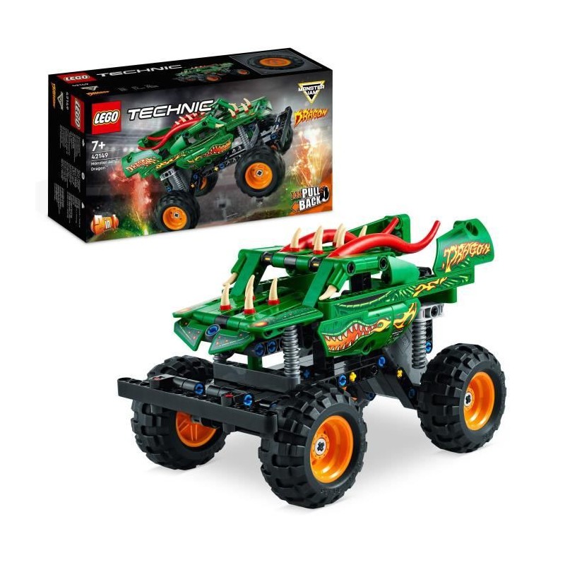 LEGO Technic 42149 Monster Jam Dragon, 2-en-1, Monster Truck Jouet, Voiture de Course