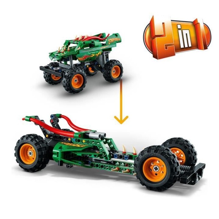 LEGO Technic 42149 Monster Jam Dragon, 2-en-1, Monster Truck Jouet, Vo