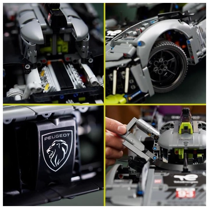 LEGO Technic 42156 PEUGEOT 9X8 24H Le Mans Hybrid Hypercar, Maquette d