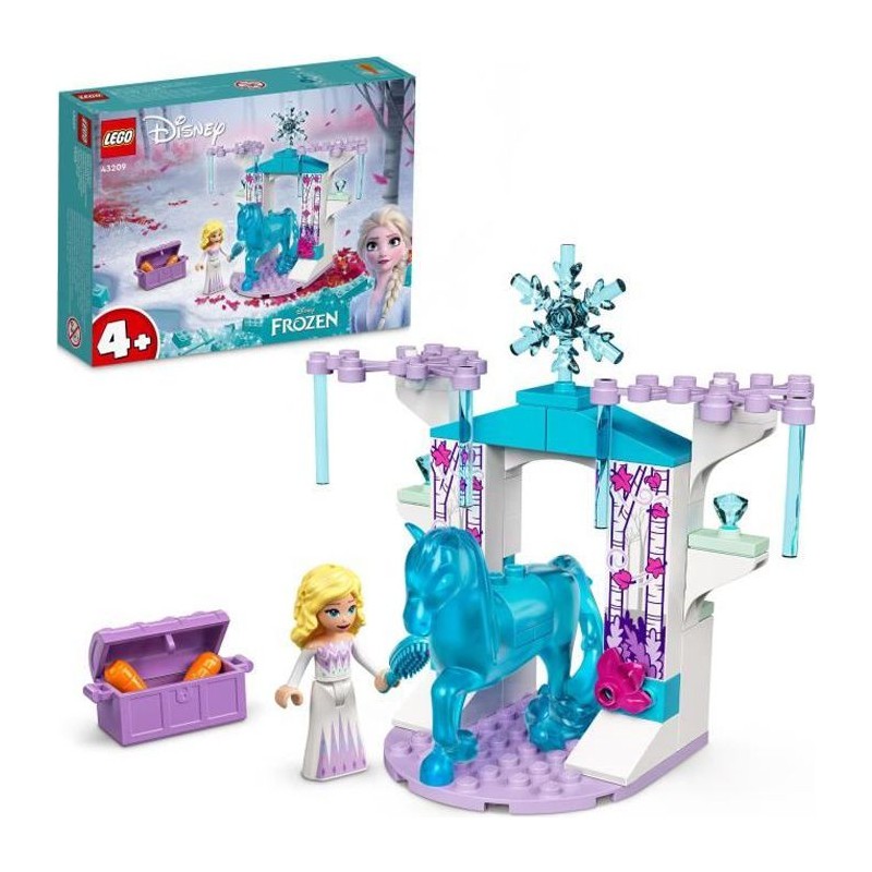 LEGO 43209 Disney Elsa Et L'Écurie De Glace De Nokk, Jouet de la Reine des Neiges a Construire, avec Mini-Poupées et Cheval