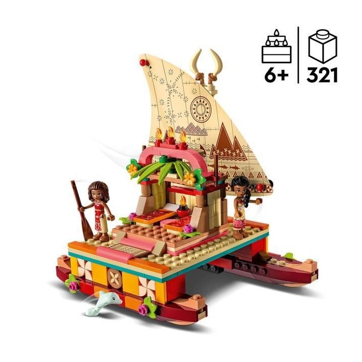 LEGO Disney Princesse 43210 Le Bateau d'Exploration de Vaiana, Jouet a