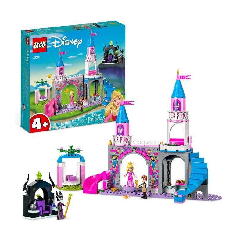 LEGO Disney Princesse 43211 Le Château d'Aurore, Jouet avec Figurine Belle au Bois Dormant