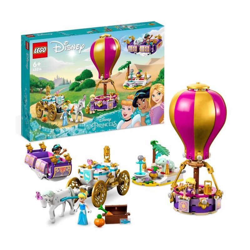 LEGO Disney Princesse 43216 Le Voyage Enchanté des Princesses, Jouet avec Cheval, et Figurines