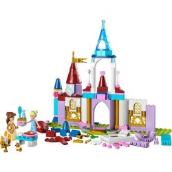 LEGO Disney Princess 43219 Châteaux Créatifs, Jouet Château avec Mini-Poupées Belle et Cendrillon