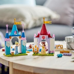 LEGO Disney Princess 43219 Châteaux Créatifs, Jouet Château avec Mini-Poupées Belle et Cendrillon