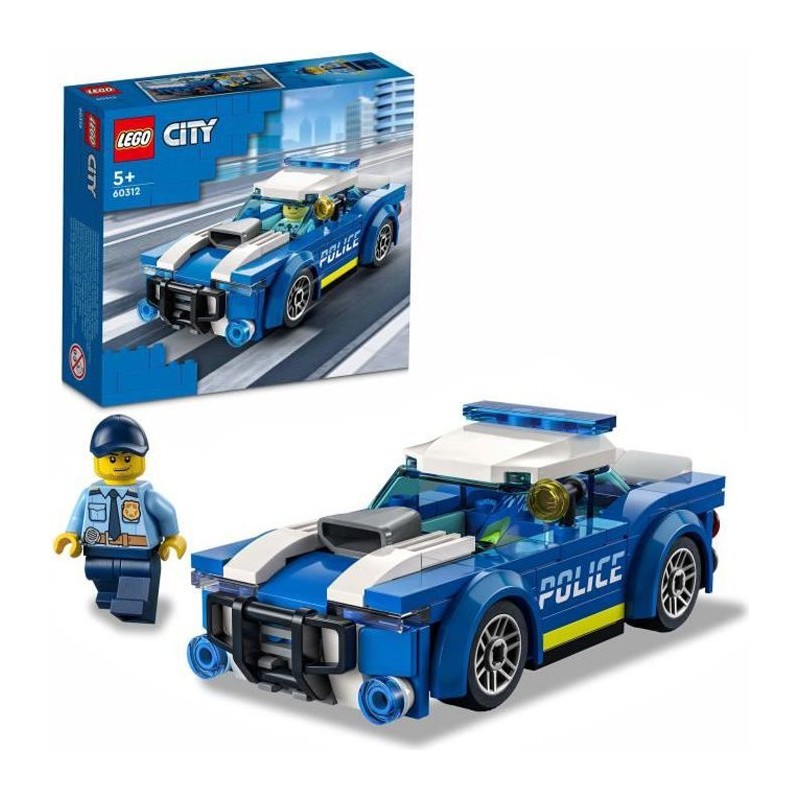 LEGO 60312 City La Voiture de Police, Jouet pour Enfants des 5 ans avec Minifigure Officier, Idée de Cadeau, Série Aventures