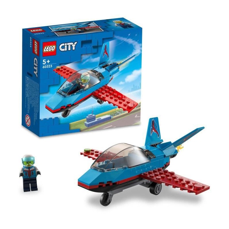 LEGO 60323 City Great Vehicles L'Avion de Voltige, Idées de Cadeau Jouet pour Enfants des 5 Ans avec Minifigure Pilote