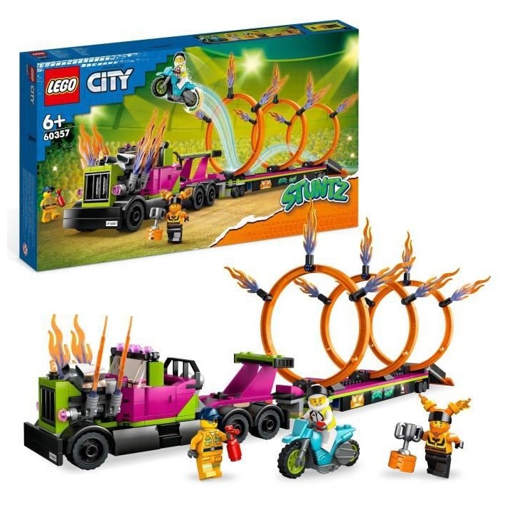 LEGO City Stuntz 60357 Le Défi de Cascade : les Cercles de Feu, Jouet