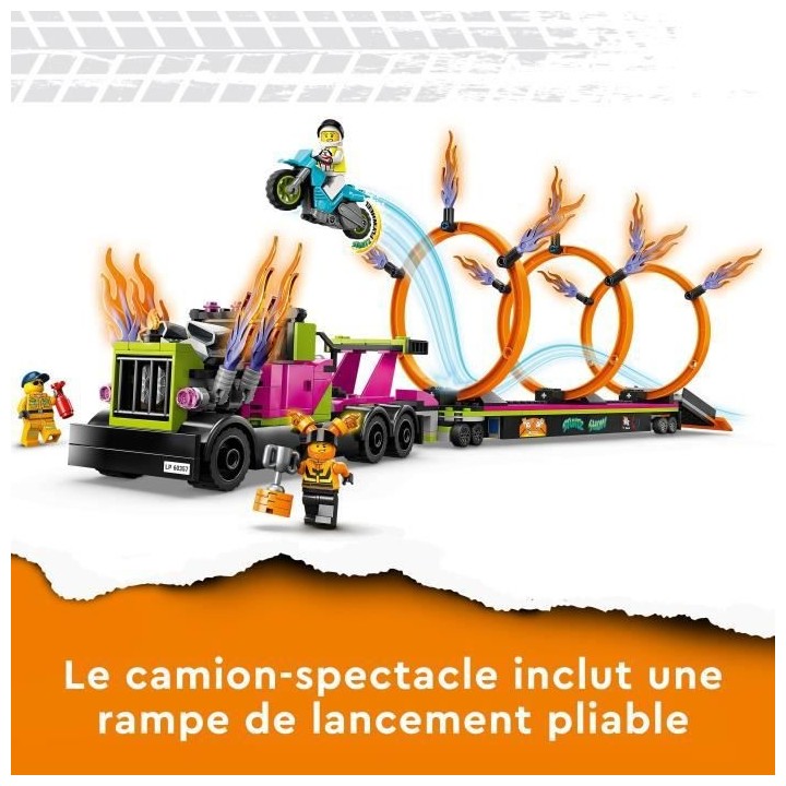LEGO City Stuntz 60357 Le Défi de Cascade : les Cercles de Feu, Jouet