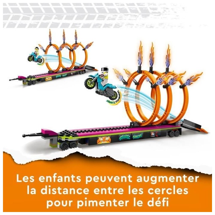 LEGO City Stuntz 60357 Le Défi de Cascade : les Cercles de Feu, Jouet